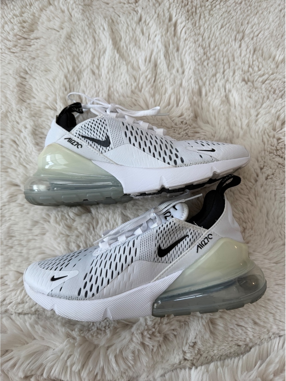 Nike Air Max 270 White and Black Athletic Sneakers